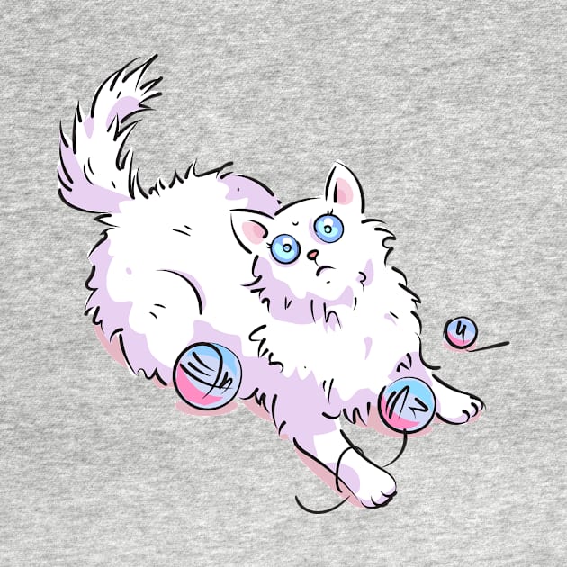 Cat with Balls by RainbowAndJackson